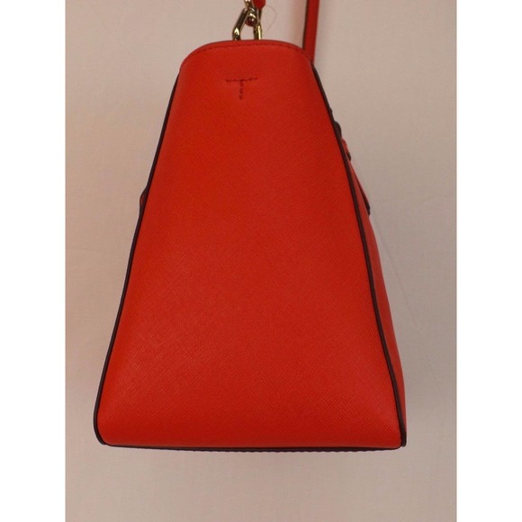 NWT TORY BURCH ROBINSON MINI SAFFIANO VERMILLION RED LEATHER ZIP CROSSBODY BAG - Picture 4 of 11